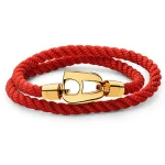 Red Rope Polished Gold Hardware