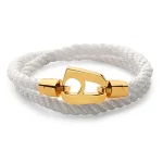 White Rope Polished Gold Hardware