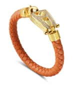 Orange Leather Gold Hardware diamond