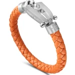 Orange Leather Matt Steel Hardware