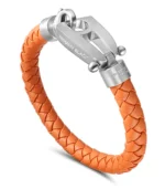 Orange Leather Matt Steel Hardware