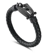 Black Leather Black Hardware diamond