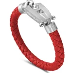 Crimson Leather Matt Steel Hardware