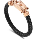 Black Leather Rose Gold Hardware