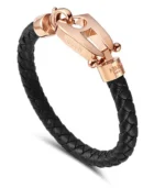Black Leather Rose Gold Hardware