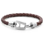 Brown Leather Matt Silver Hardware