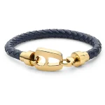 Navy Leather Yellow Gold Hardware