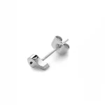 Number 9 Earring in Silver