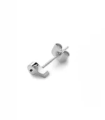 Number 9 Earring in Silver