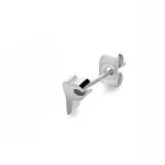 Number 4 Earring in Silver