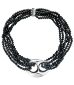 Luna Drop Choker - Silver / Black