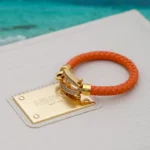 Orange Leather Gold Hardware diamond - Image 5