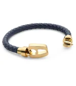 Navy Leather Yellow Gold Hardware - Image 2