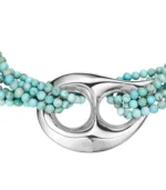 Luna Drop Choker - Silver / Turquoise - Image 2