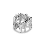 SQ Numbers Ring Matt Silver