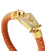 Orange Leather Gold Hardware diamond - Image 4