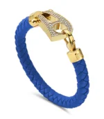 Blue Leather Gold Hardware diamond - Image 3