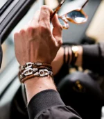 Brown Leather Matt Silver Hardware - Image 3