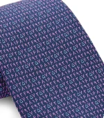 Navy / Pink Numbers Tie - Image 4