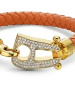 Orange Leather Gold Hardware diamond - Image 3