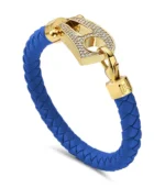 Blue Leather Gold Hardware diamond - Image 4