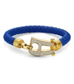 Blue Leather Gold Hardware diamond - Image 5
