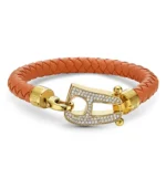 Orange Leather Gold Hardware diamond - Image 6