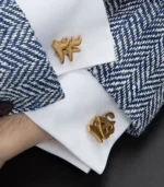 Numbers Cufflink Vintage Gold - Image 2