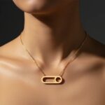 Luna Mono Necklace Yellow Gold - Image 2
