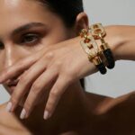 Black Leather Gold Hardware diamond - Image 2