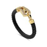 Black Leather Gold Hardware diamond - Image 6
