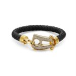 Black Leather Gold Hardware diamond - Image 5