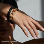 Black Leather Gold Hardware diamond - Image 4