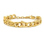 Unisex Curb Chain Bracelet - Gold - Image 4
